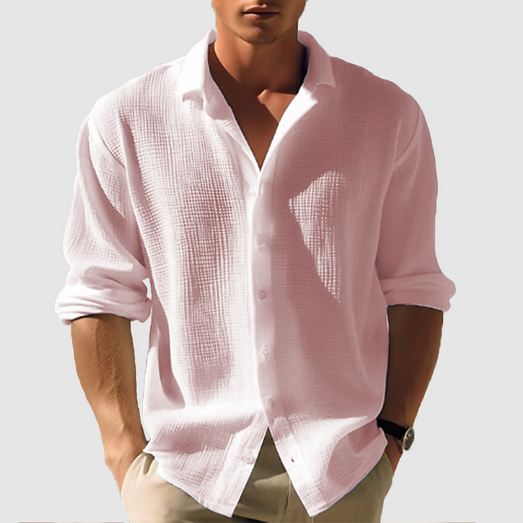 Frederik | Camisa de Manga Longa com Botões em Cor Sólida