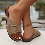 Margie | Sandálias de Cortiça Femininas com Design Elegante de Alças e Fivelas