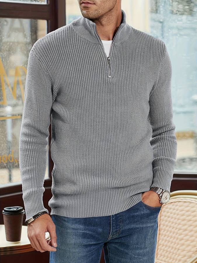 LIVAA | Suéter Slim Fit com Meio Zíper