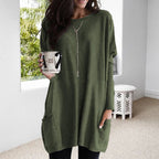 Vestido de Suéter Feminino com Práticos Bolsos