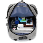 Modern Padded Unisex Travel Backpack with Zipper Closure