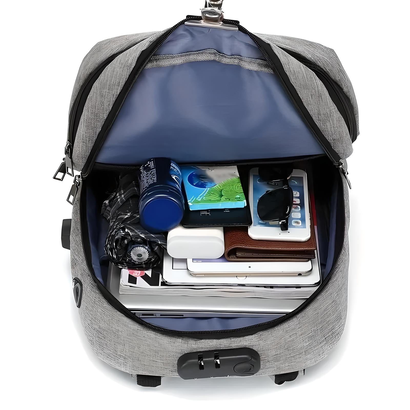 Modern Padded Unisex Travel Backpack with Zipper Closure