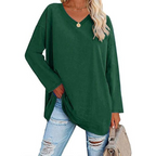 Suéter Oversized com Decote em V para Mulheres
