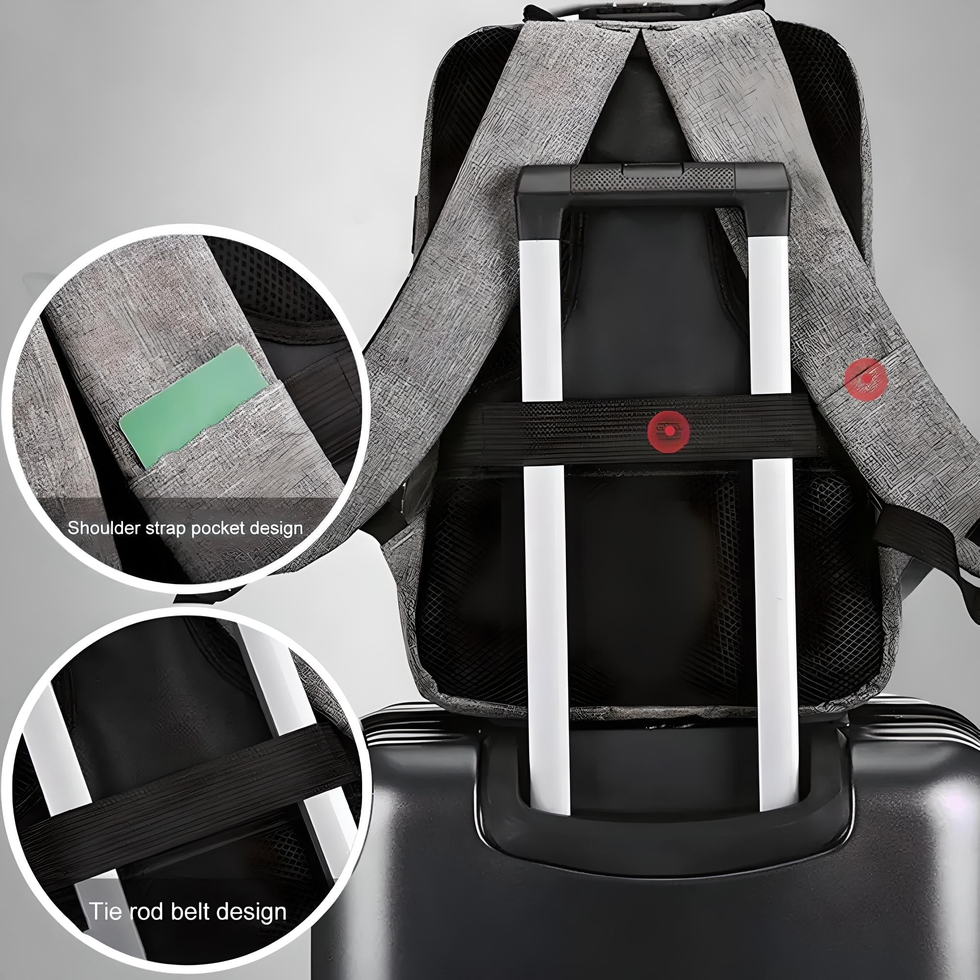 Modern Padded Unisex Travel Backpack with Zipper Closure