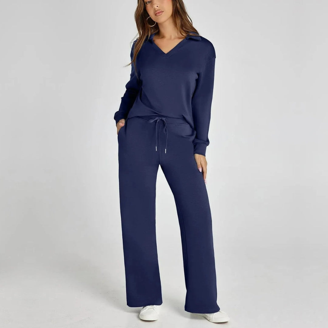 Eline | Conjunto Premium de Loungewear com Calças Confortáveis e Decote em V