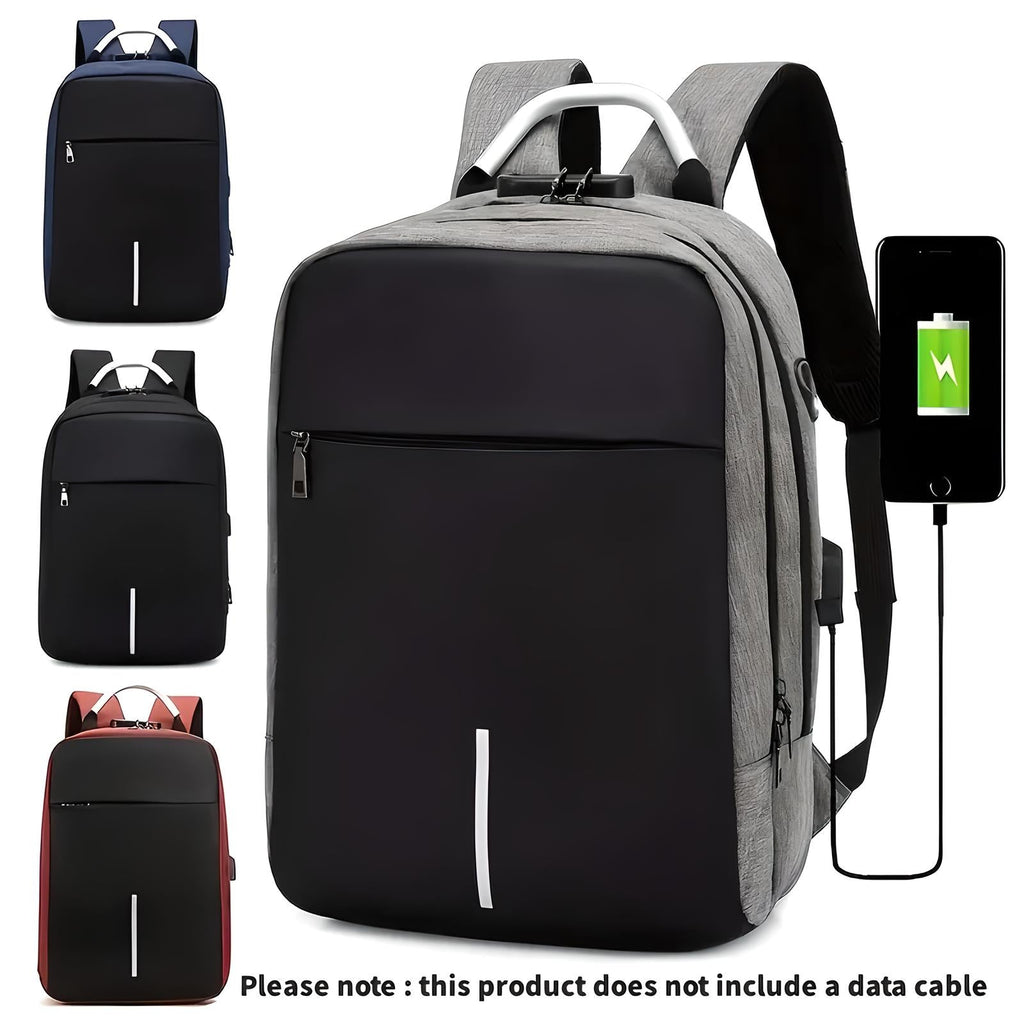 Modern Padded Unisex Travel Backpack with Zipper Closure