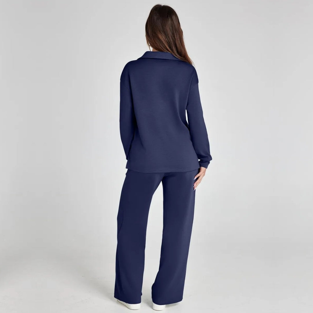 Eline | Conjunto Premium de Loungewear com Calças Confortáveis e Decote em V