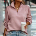 Suéter Elegante de Malha Feminino com Zíper