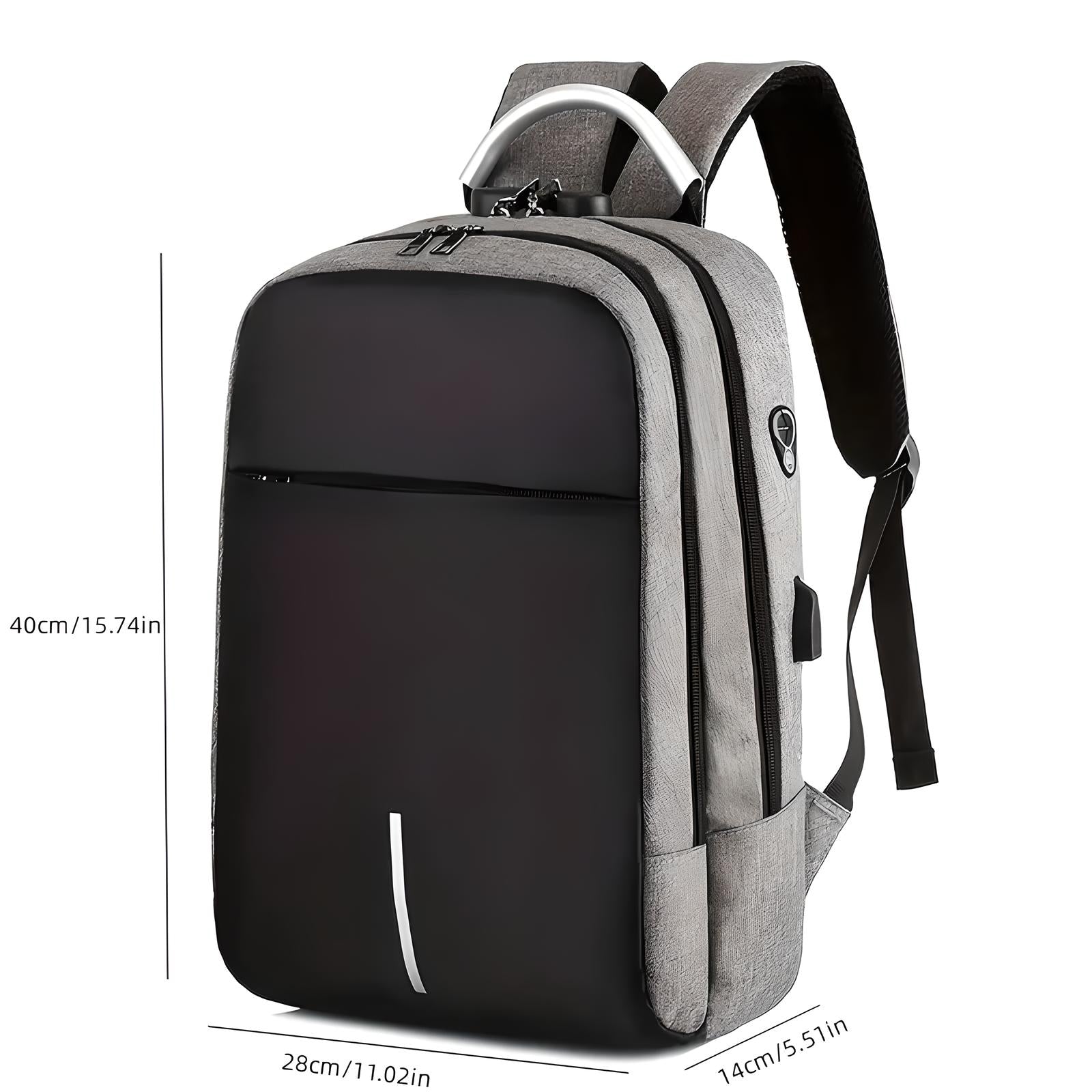 Modern Padded Unisex Travel Backpack with Zipper Closure