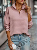 Suéter Elegante de Malha Feminino com Zíper