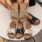 Margie | Sandálias de Cortiça Femininas | Design com Fivelas | Sola Premium | Construção Resistente