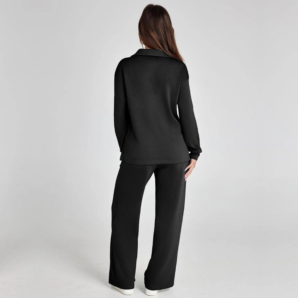 Eline | Conjunto Premium de Loungewear com Calças Confortáveis e Decote em V