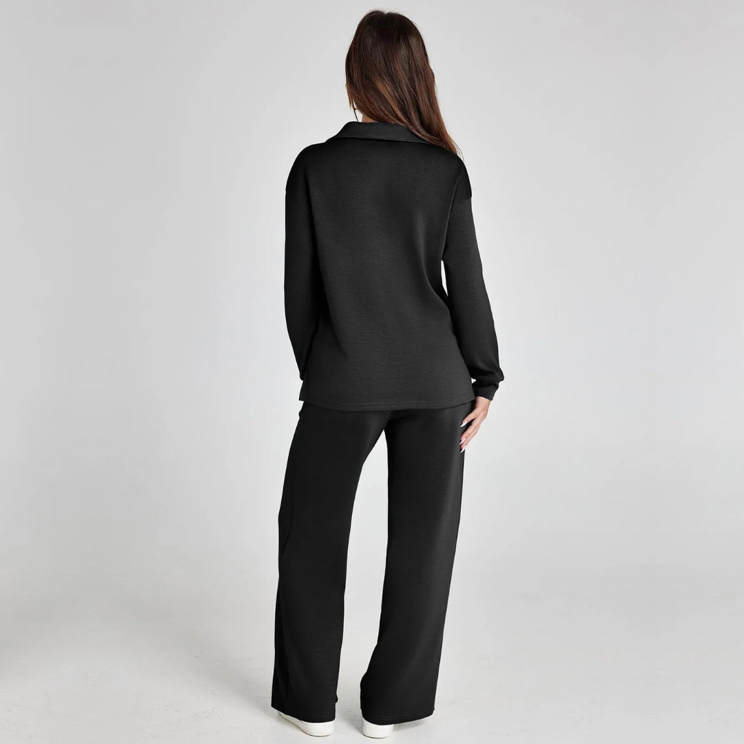 Eline | Conjunto Premium de Loungewear com Calças Confortáveis e Decote em V