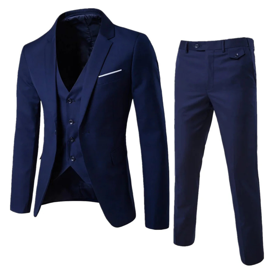 Conjunto Masculino de Três Peças Ajustado | Roupas Profissionais