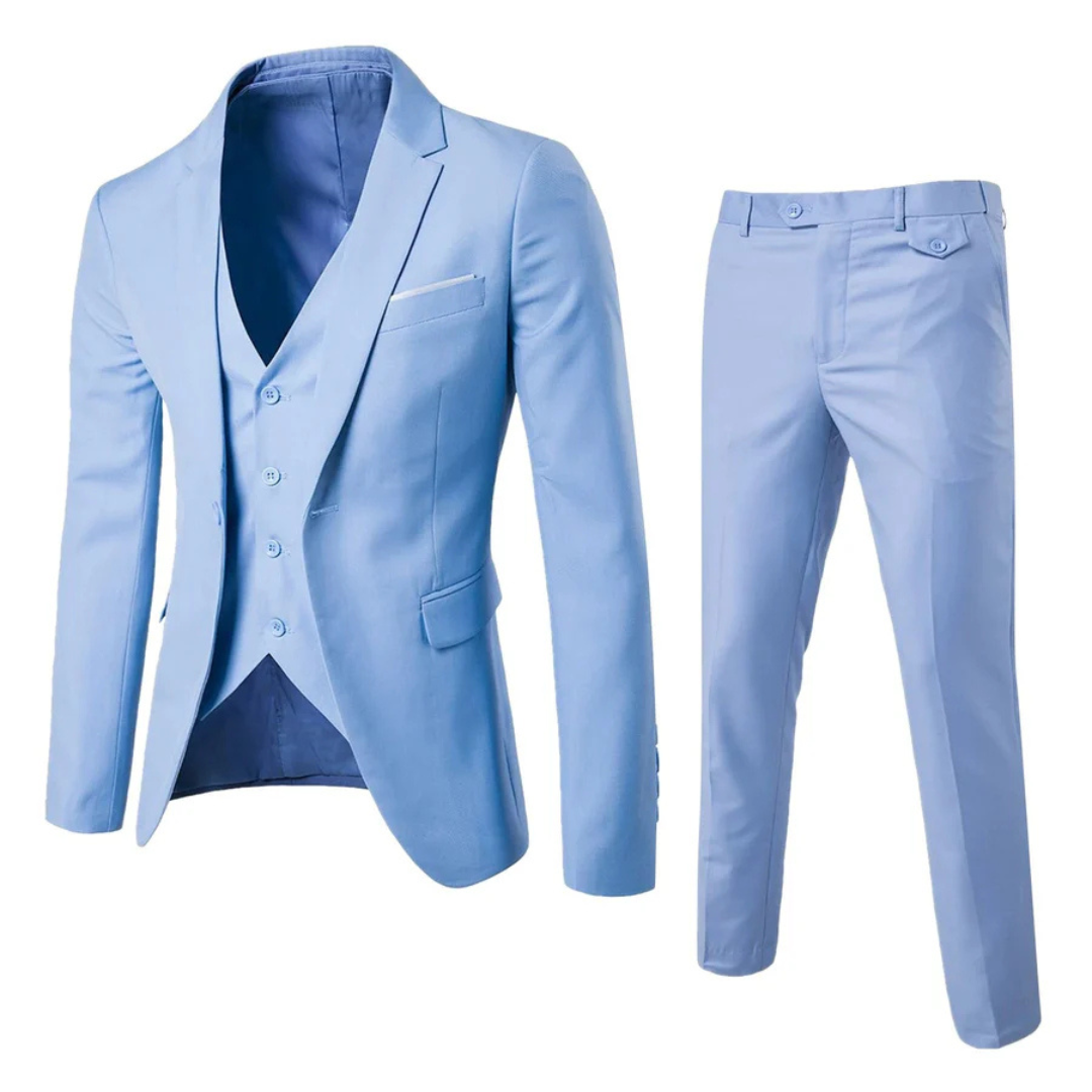 Conjunto Masculino de Três Peças Ajustado | Roupas Profissionais
