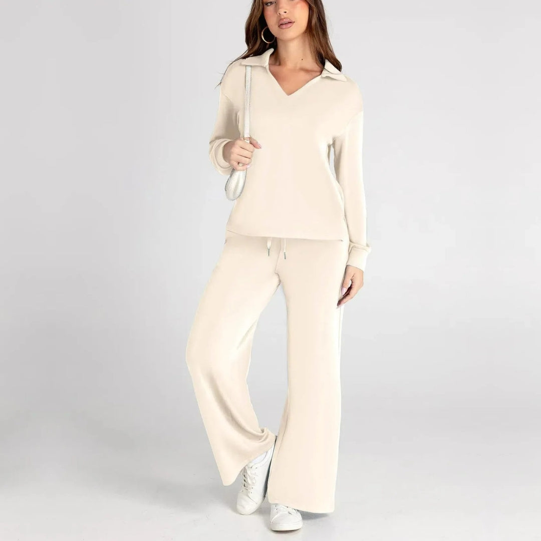 Eline | Conjunto Premium de Loungewear com Calças Confortáveis e Decote em V