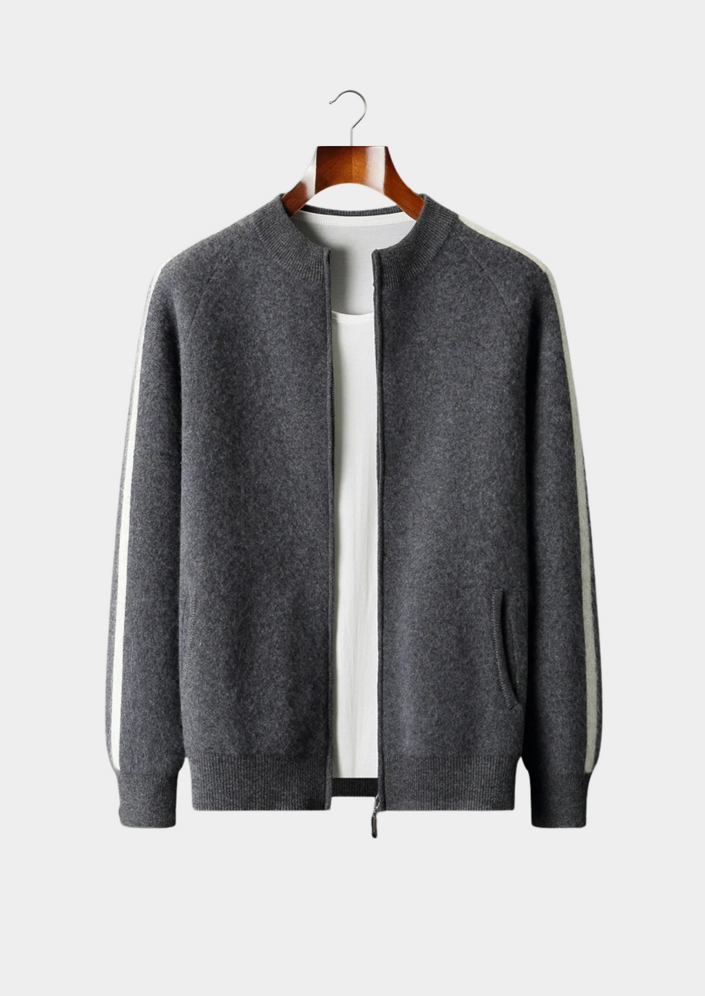 LIVAA Cardigan Listrado em Lã