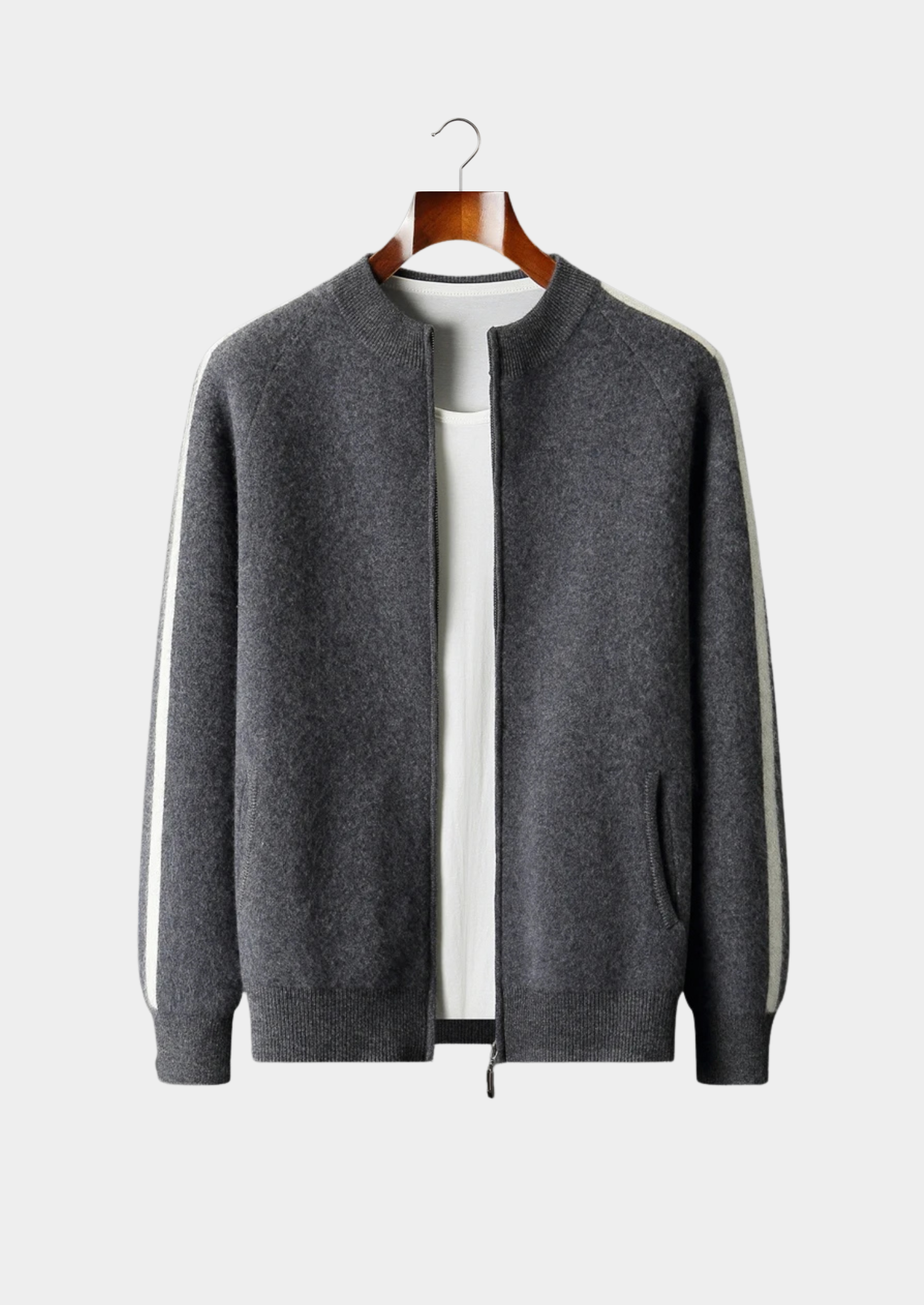 LIVAA Cardigan Listrado em Lã