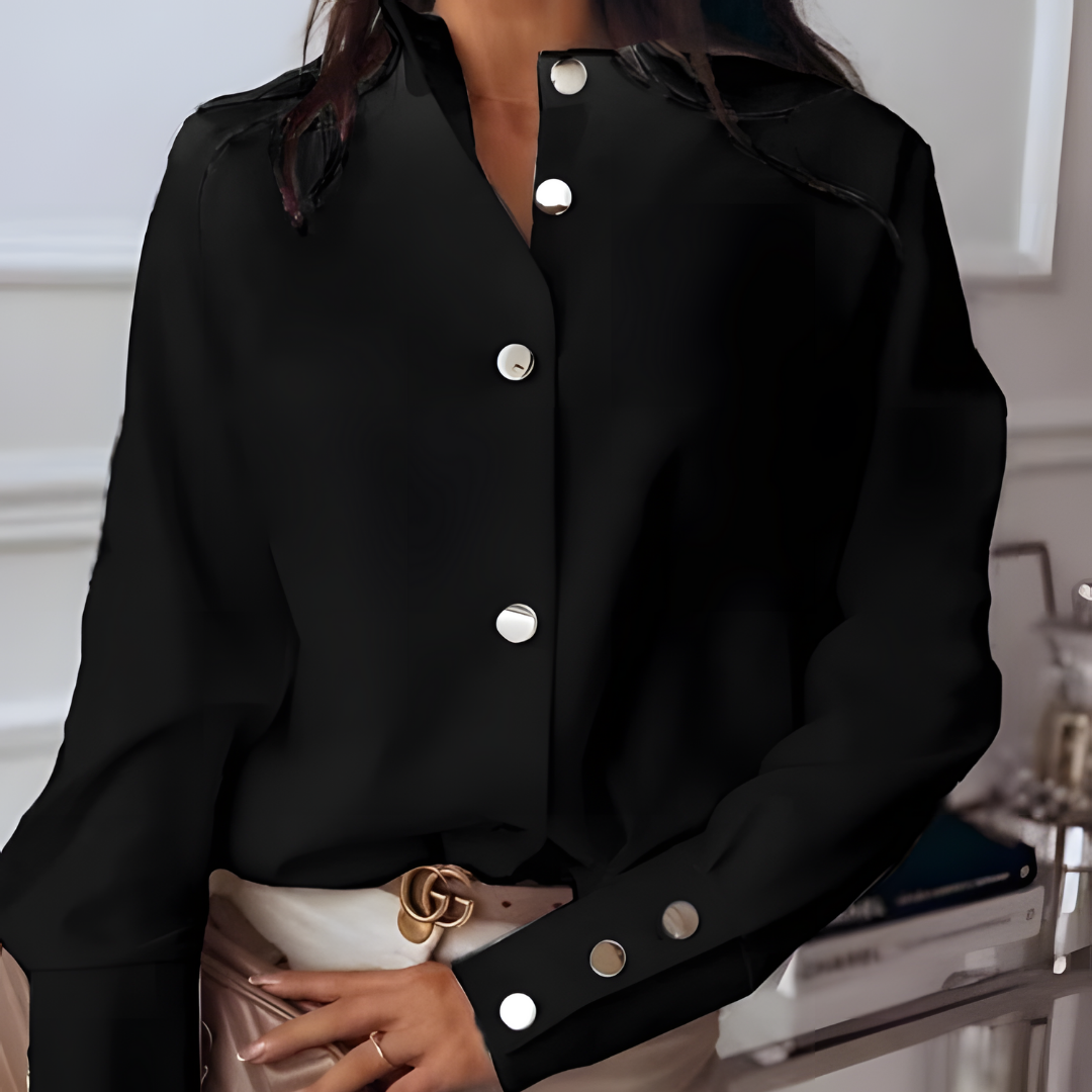 Ameliea | Camisa Casual Feminina com Detalhes em Penas