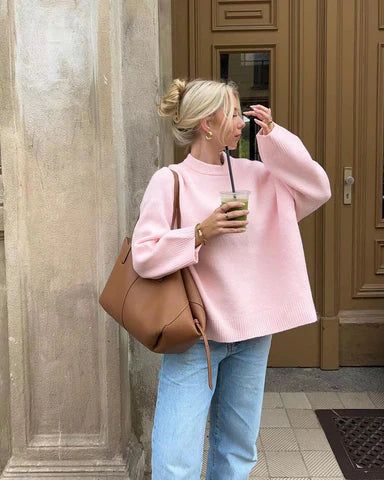 Suéter Confortável Feminino com Gola Redonda