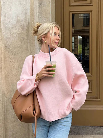 Suéter Confortável Feminino com Gola Redonda