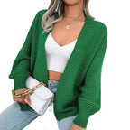 Cardigã Feminino Solto com Abertura Frontal e Mangas Longas
