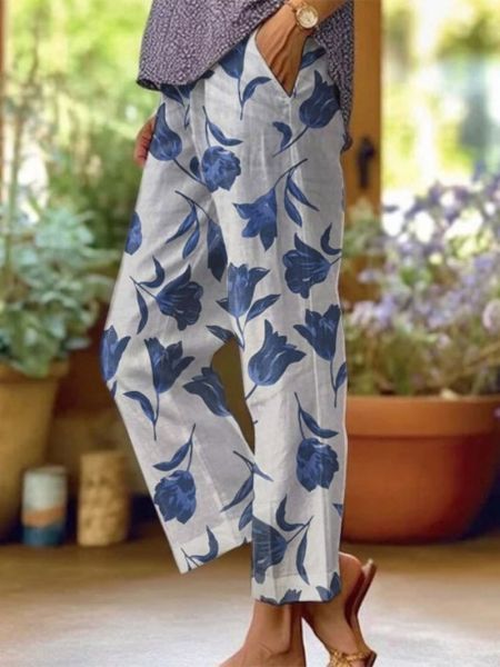 Inara | Calças de Verão com Estampa Floral