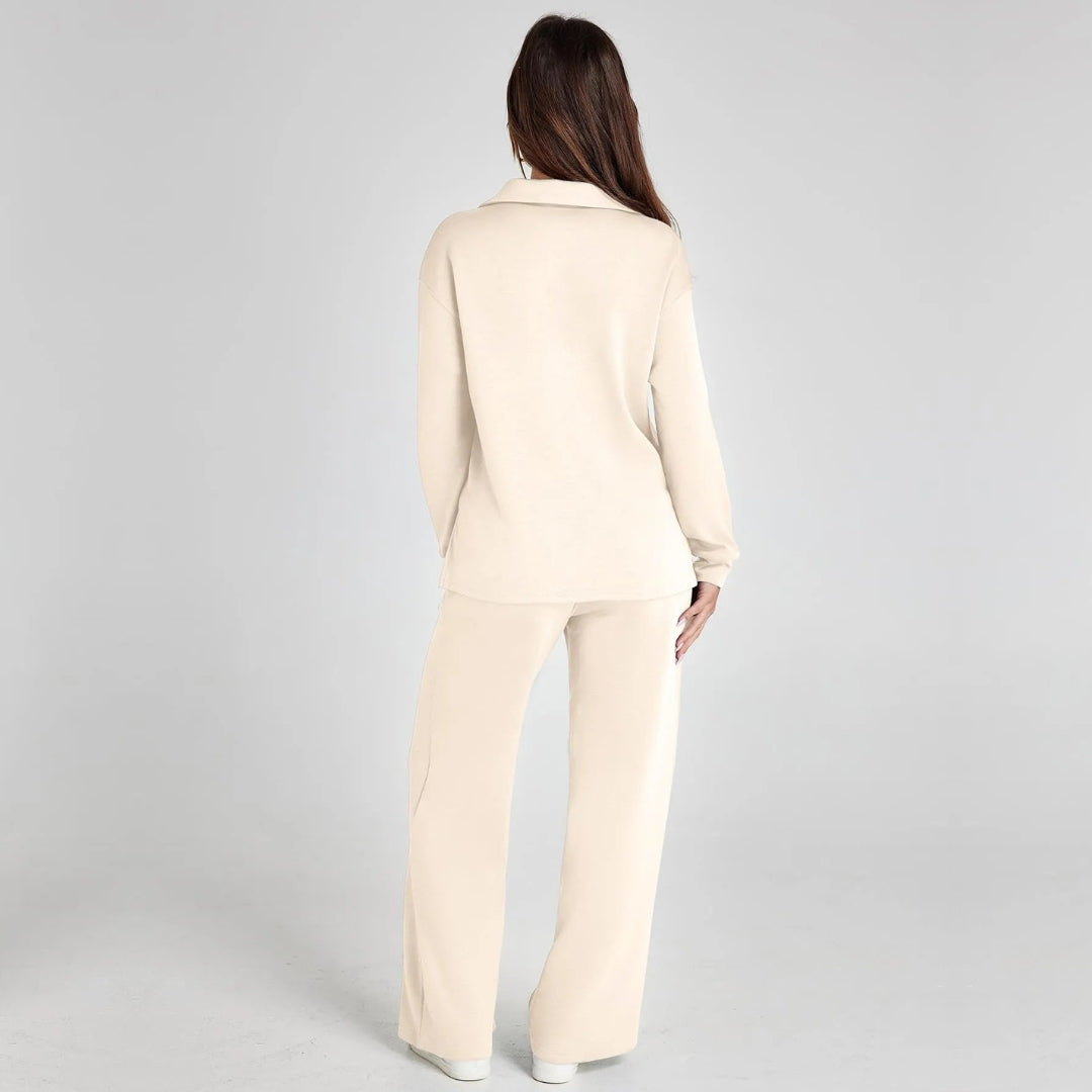 Eline | Conjunto Premium de Loungewear com Calças Confortáveis e Decote em V