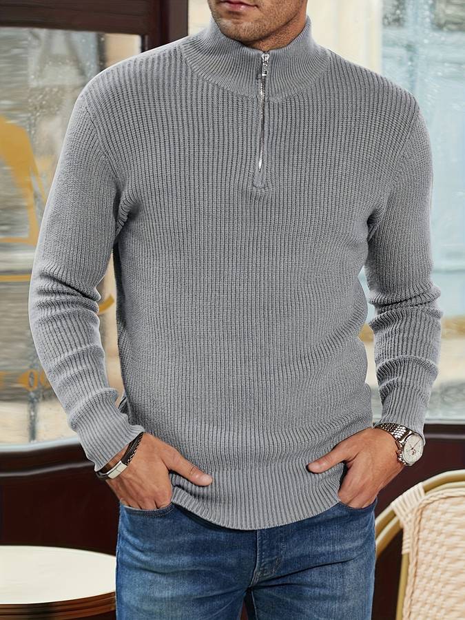 LIVAA | Suéter Slim Fit com Meio Zíper