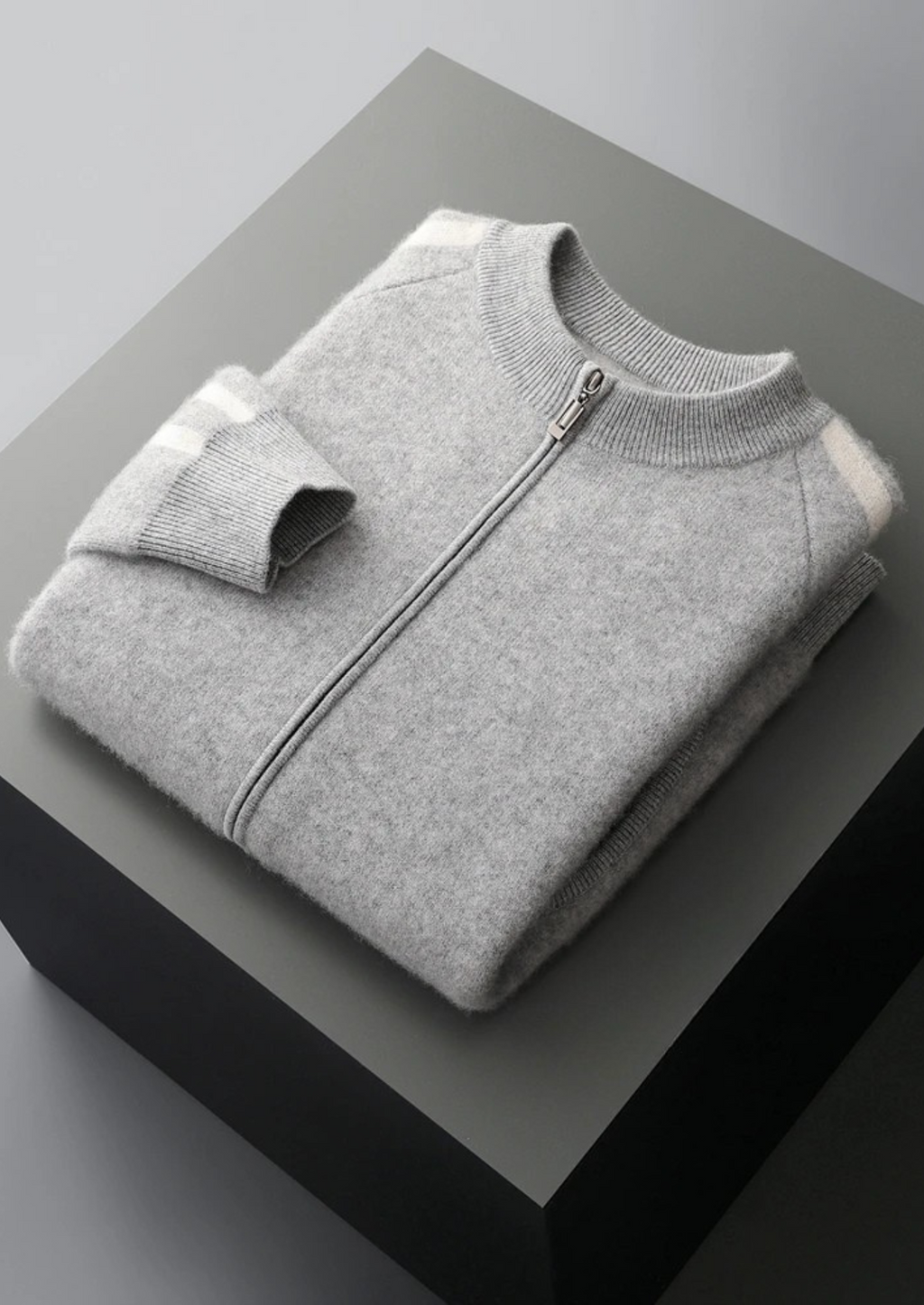 LIVAA Cardigan Listrado em Lã