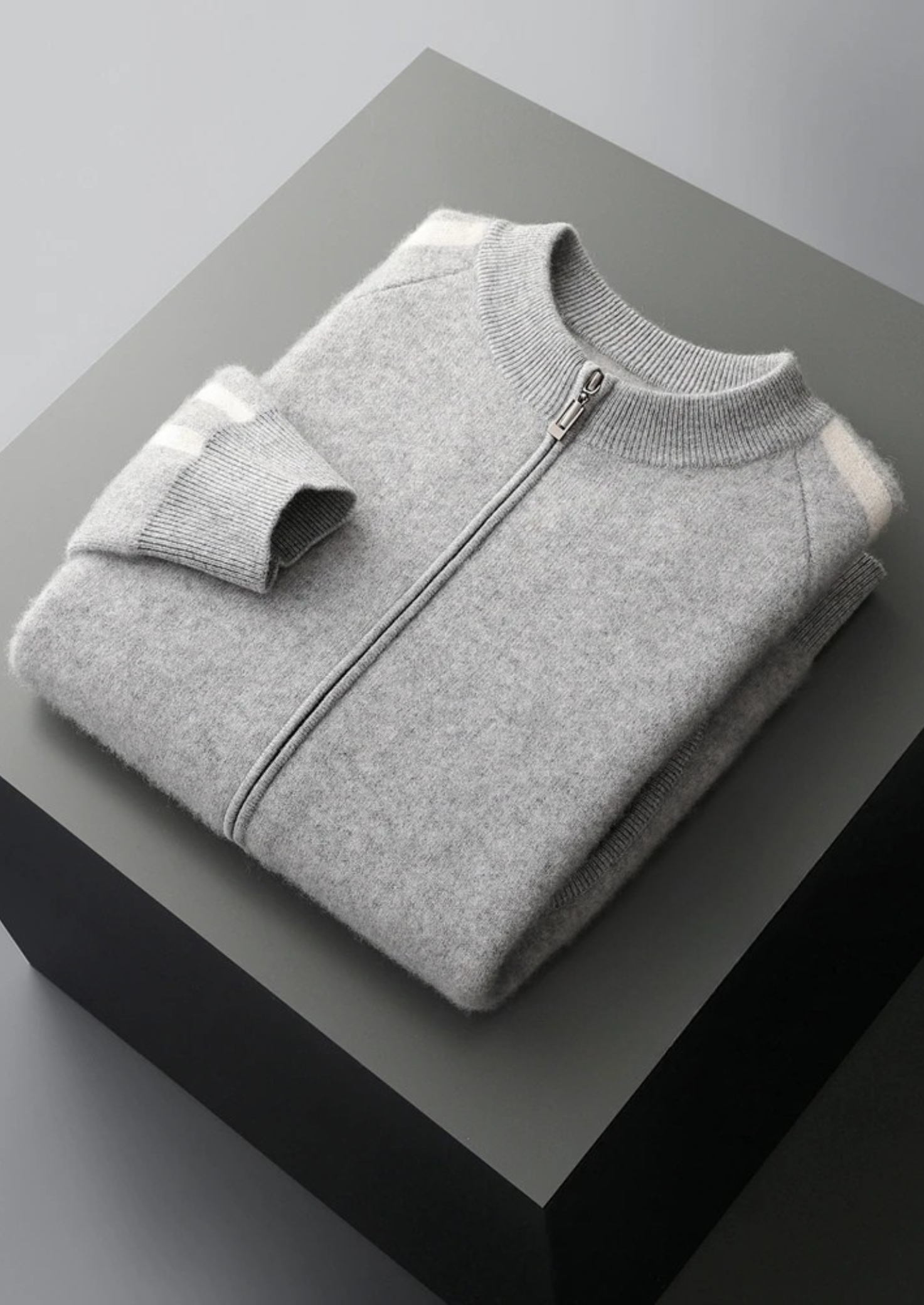 LIVAA Cardigan Listrado em Lã