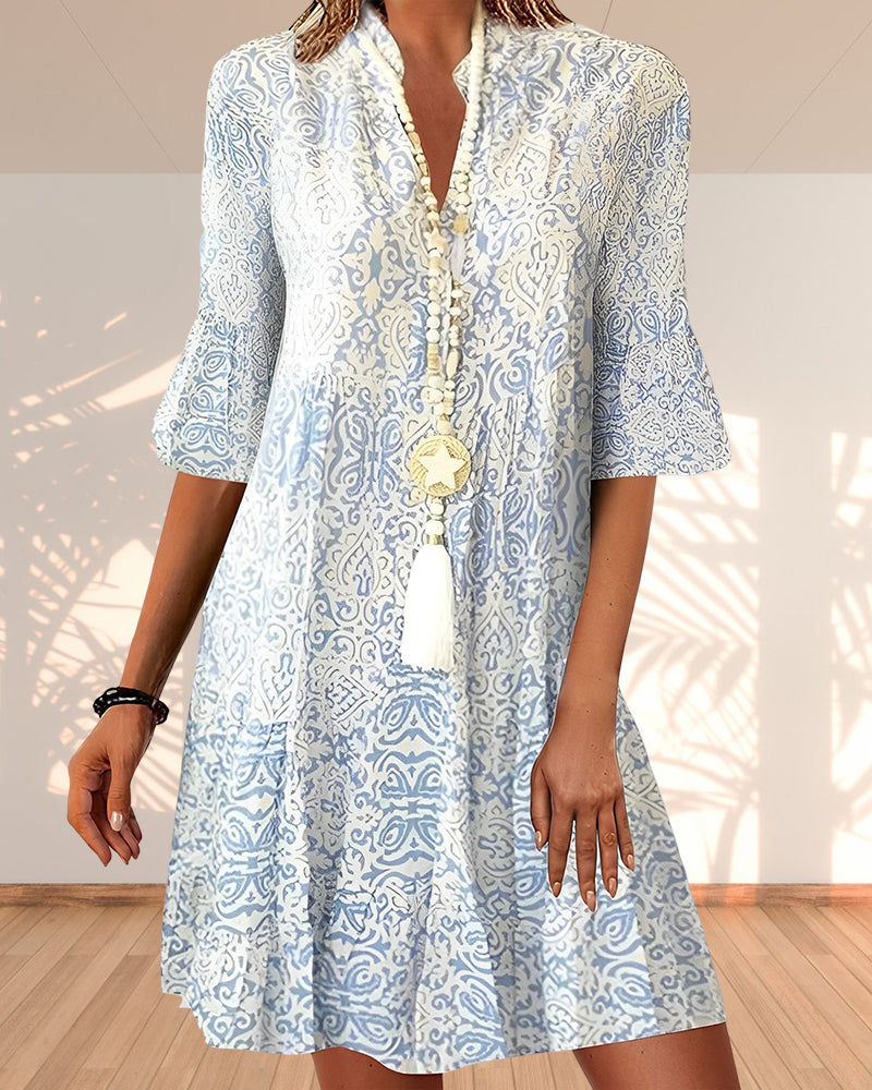 Kunigunden | Vestido Moderno com Estampa Feminina