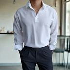 Samir | Camisa Polo Casual de Manga Longa Masculina