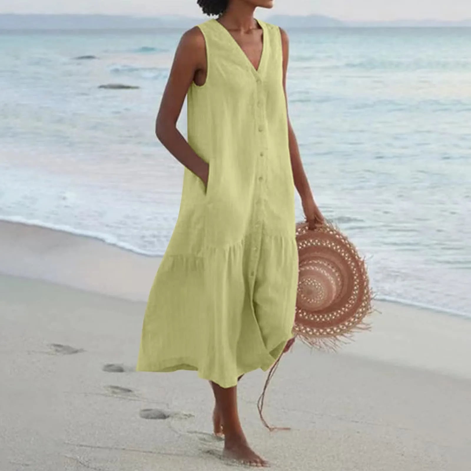 Lena | Vestido com Decote em V Elegante