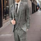 Conjunto de Terno Três Peças em Estampa Xadrez Masculina | Ideal para Convidados de Casamento