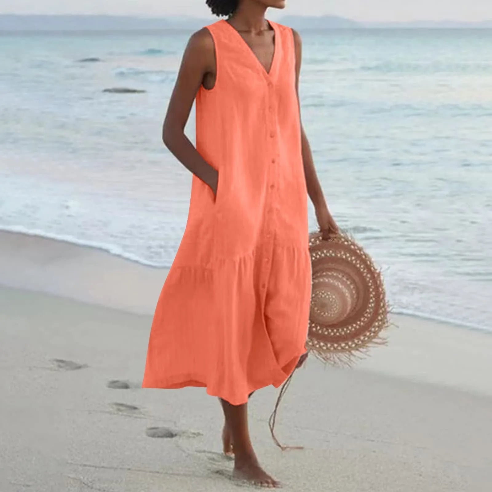 Lena | Vestido com Decote em V Elegante