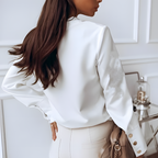 Ameliea | Camisa Casual Feminina com Detalhes em Penas