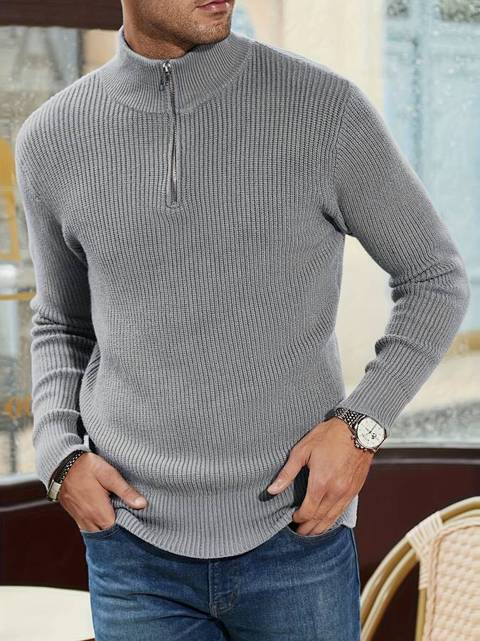 LIVAA | Suéter Slim Fit com Meio Zíper