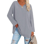 Suéter Oversized com Decote em V para Mulheres