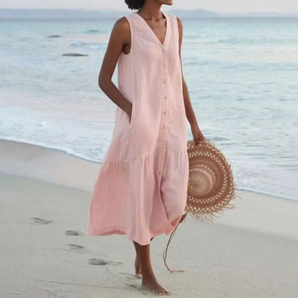 Lena | Vestido com Decote em V Elegante