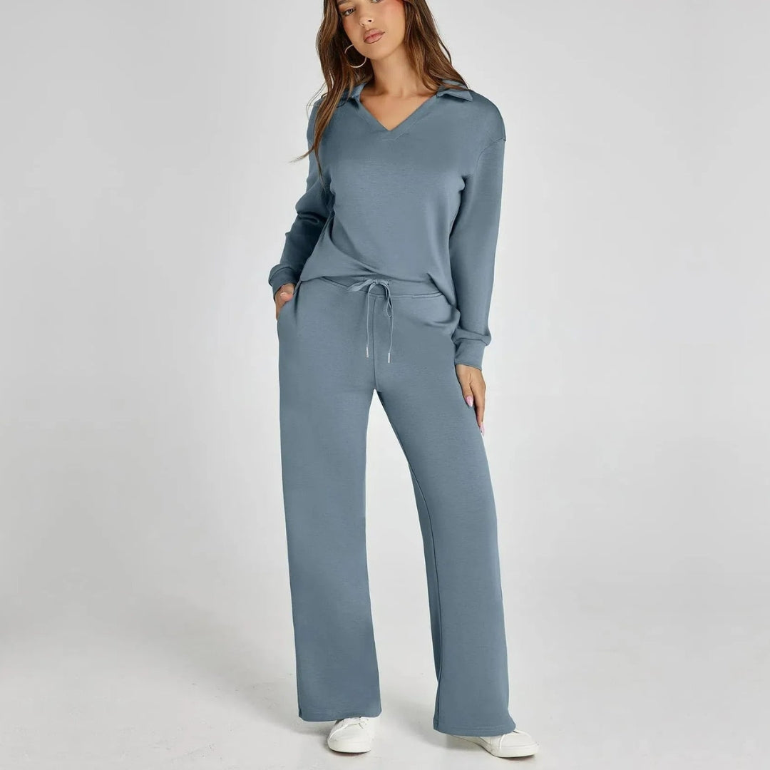 Eline | Conjunto Premium de Loungewear com Calças Confortáveis e Decote em V