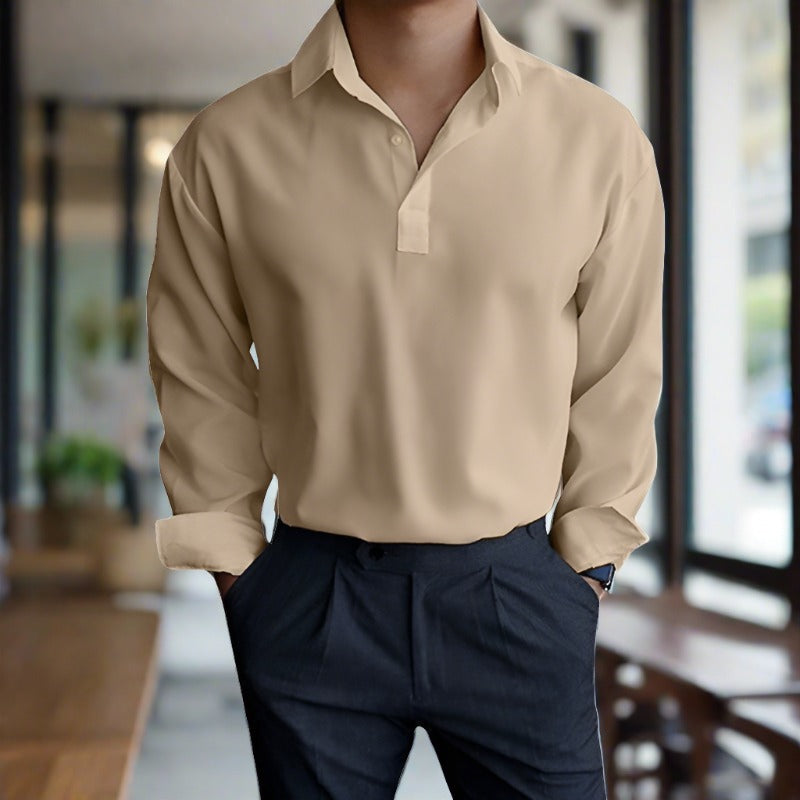 Samir | Camisa Polo Casual de Manga Longa Masculina