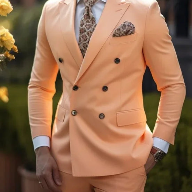 Conjunto de Terno Formal para Casamento Masculino com Dupla Fileira | Conjunto de Duas Peças