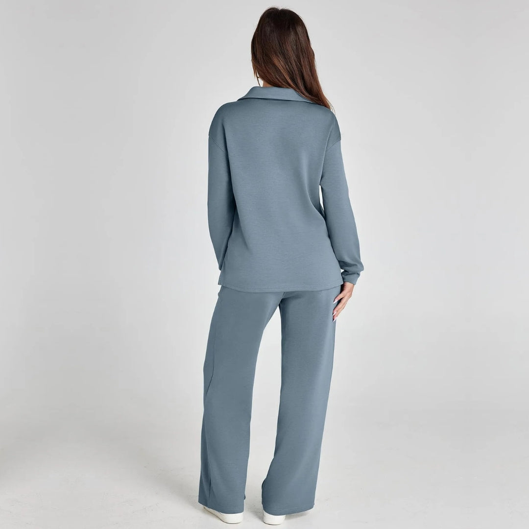 Eline | Conjunto Premium de Loungewear com Calças Confortáveis e Decote em V
