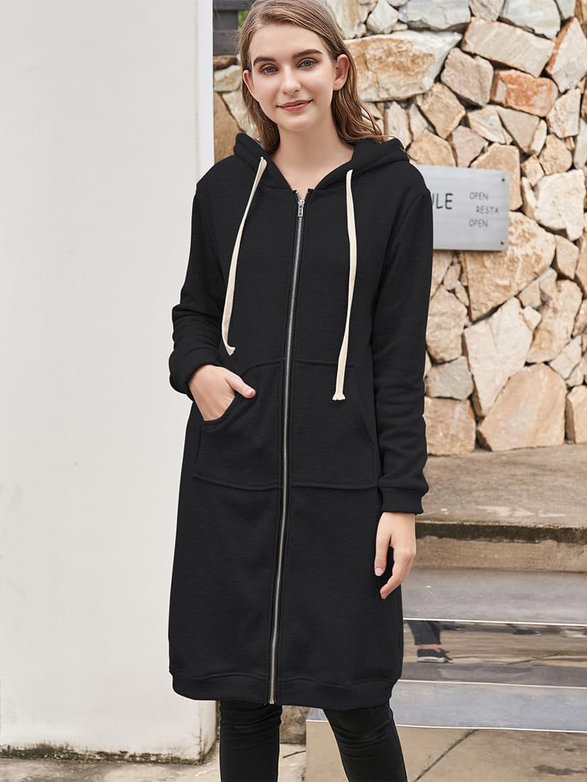 Vestido Midi Esportivo com Capuz e Bolsos com Zíper para Conforto Ideal