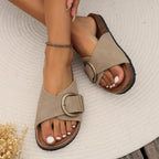 Margie | Sandálias de Cortiça Femininas com Design Elegante de Alças e Fivelas