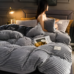 Auric - Conjunto de Luxuosas Capas de Edredão de Flanela Suave