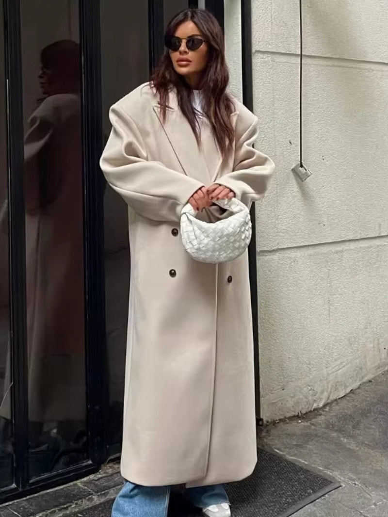 Elegante Casaco Longo de Lã | Saphira