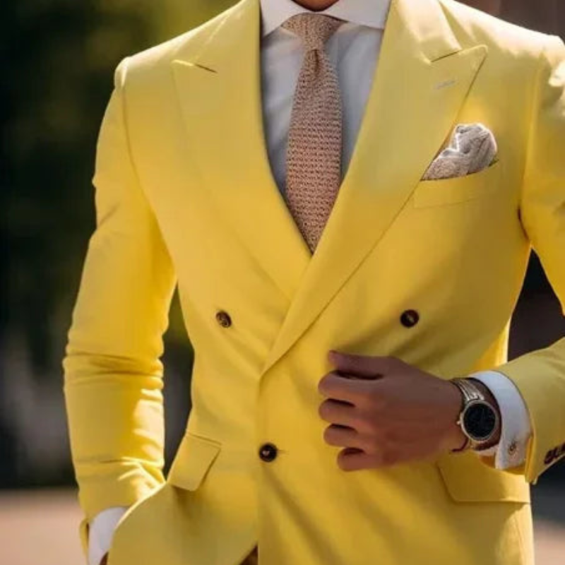 Conjunto de Terno Formal para Casamento Masculino com Dupla Fileira | Conjunto de Duas Peças