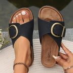 Margie | Sandálias de Cortiça Femininas | Design com Fivelas | Sola Premium | Construção Resistente